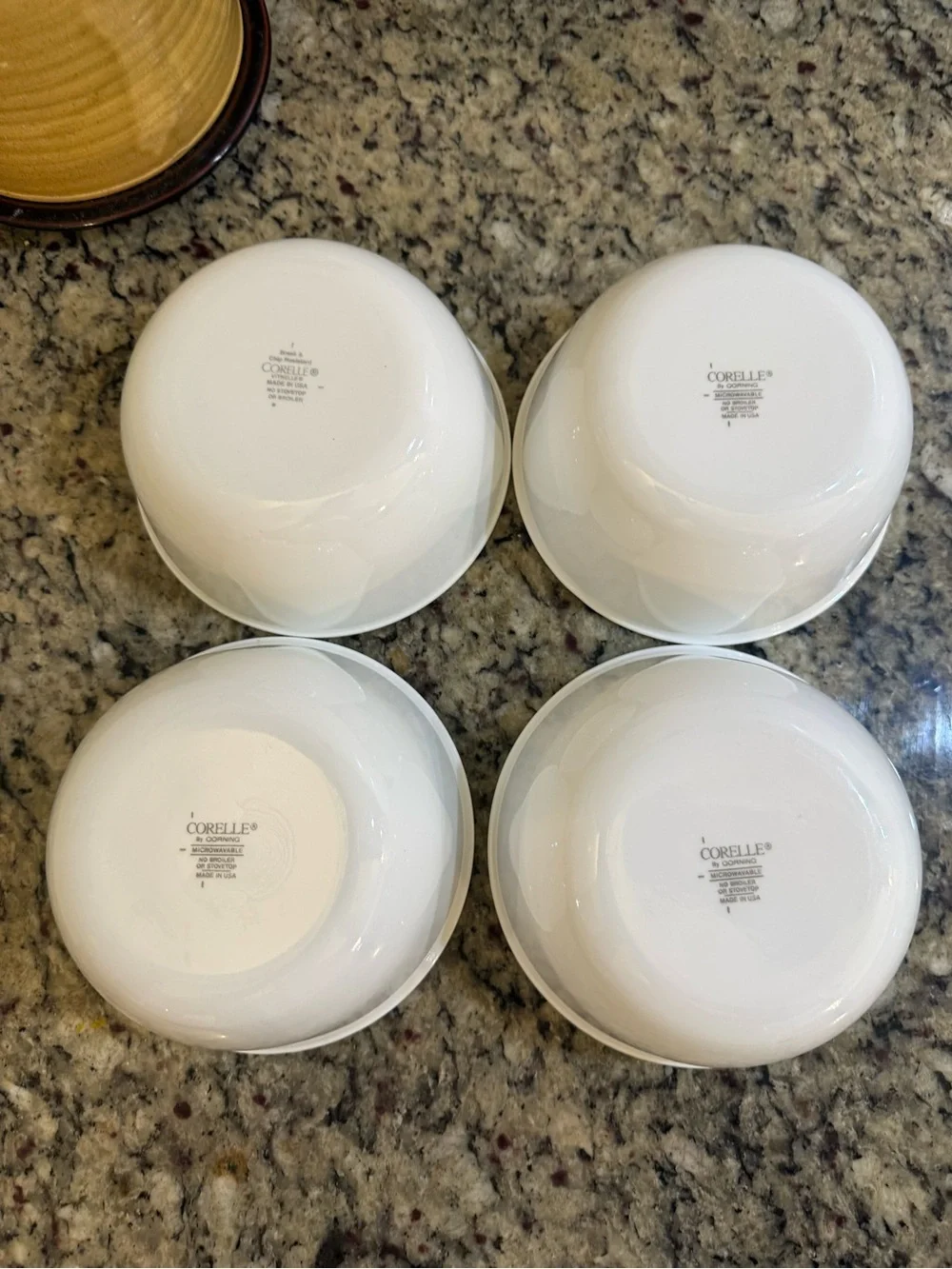 Corelle Winter Frost White Plain White Soup Cereal Bowls Deep 6-1/4” Set of 4